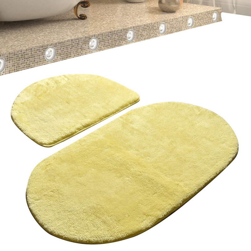 Ensemble de 2 tapis de bain Telly, Jaune