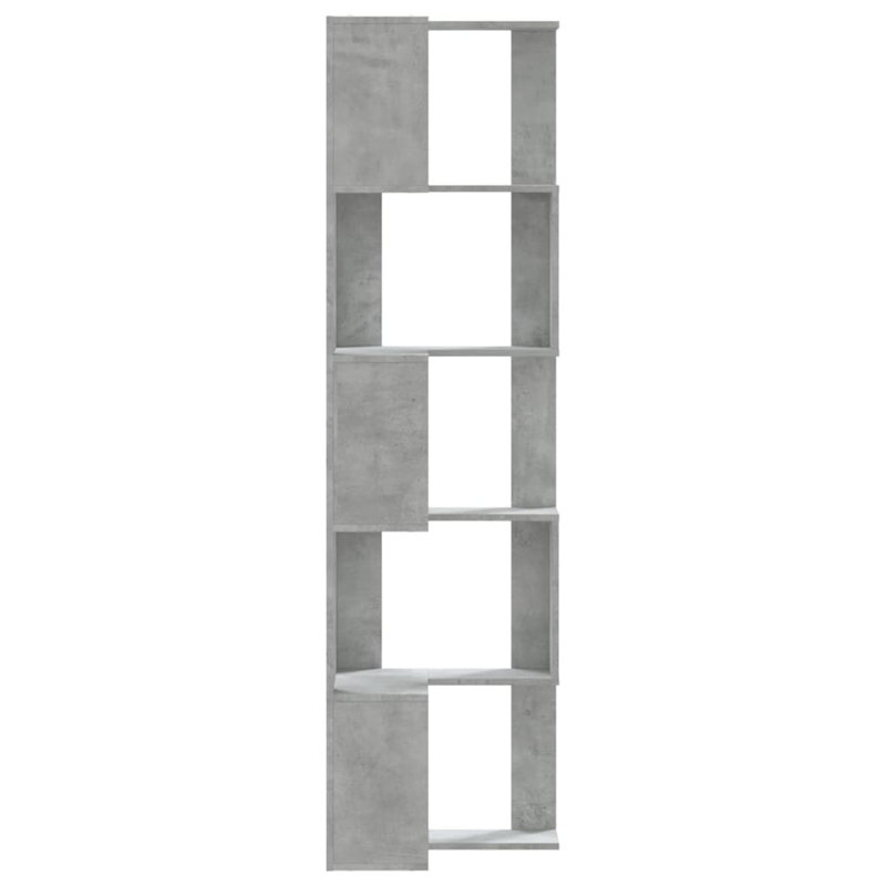 50cm W Corner Bookcase, Grey, (5 Shelves) 179cm H x 50cm W x 50cm D