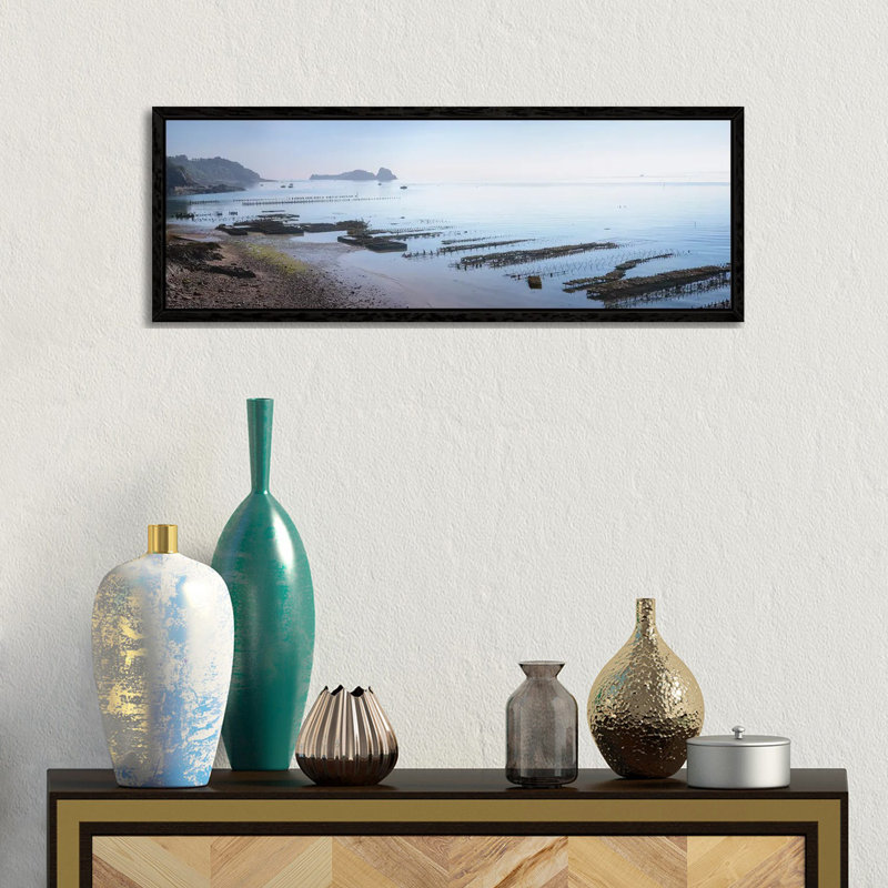 Portsall In Brittany, Panoramic by Philippe Manguin - Panoramic Gallery-Wrapped Canvas Giclée on Canvas, Black Framed
