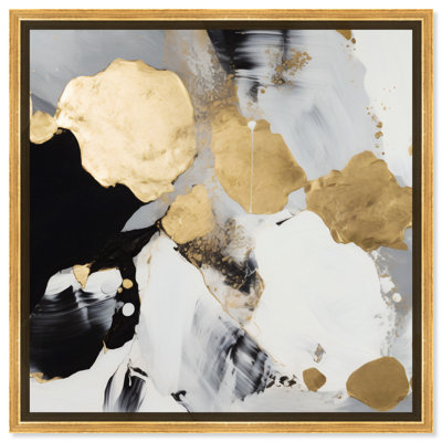 Art abstrait coloré sur toile Golden Snow Balls par Art Remedy