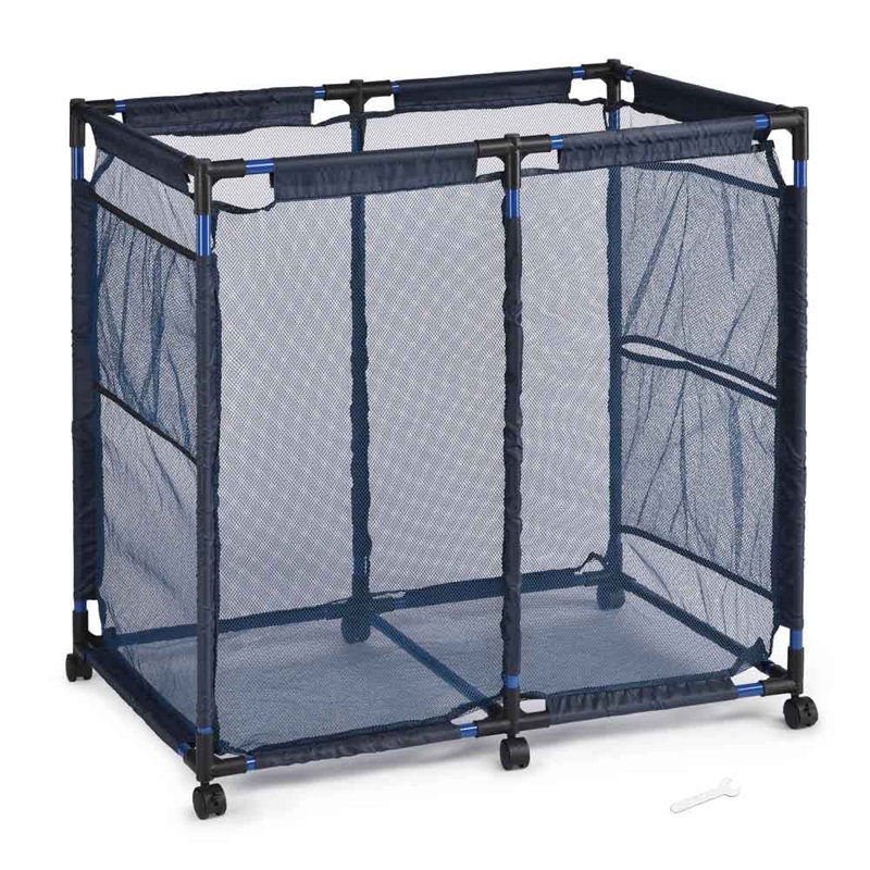 Yescom 35 Mesh Pool Storage Bin Rolling Cart Organizer, Blue