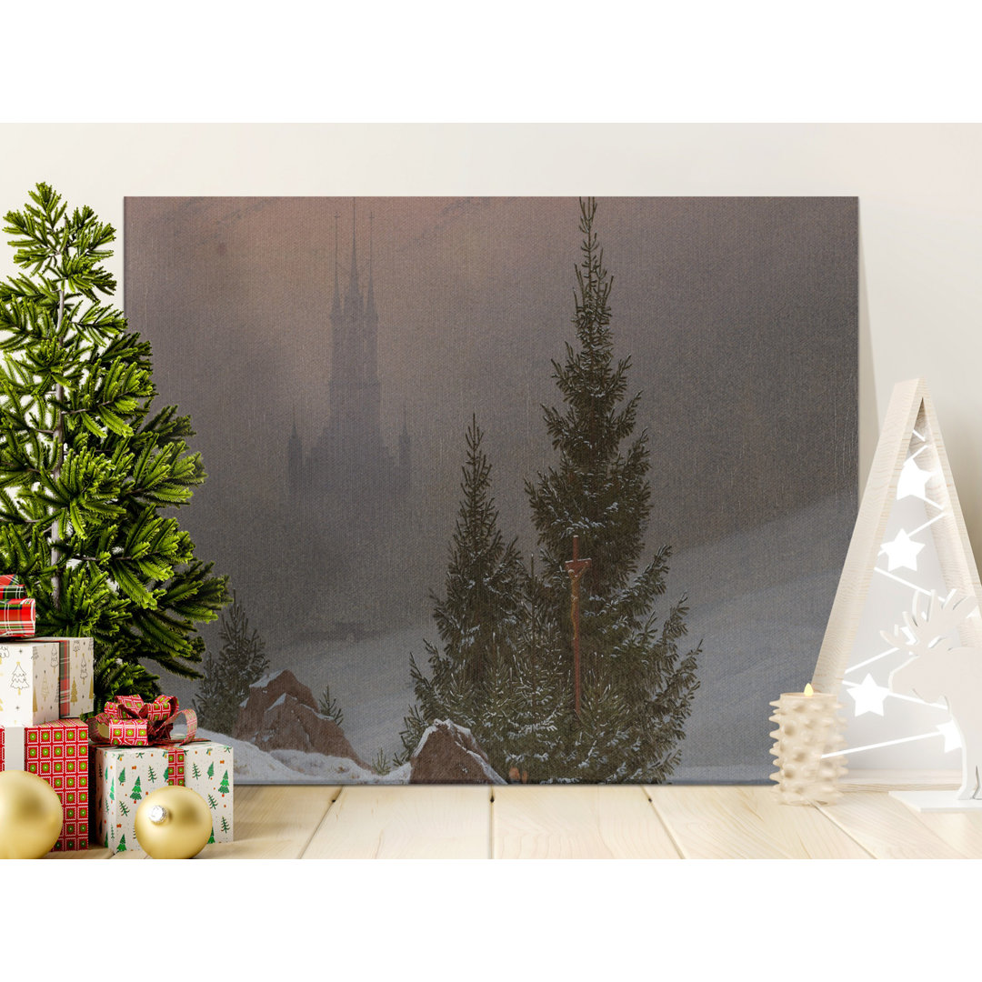 Winter Landscape Canvas Wall Art, Caspar David Friedrich Painting, Gallery Wrapped Canvas, Ready to Hang, Archival Quality, Romantic Art