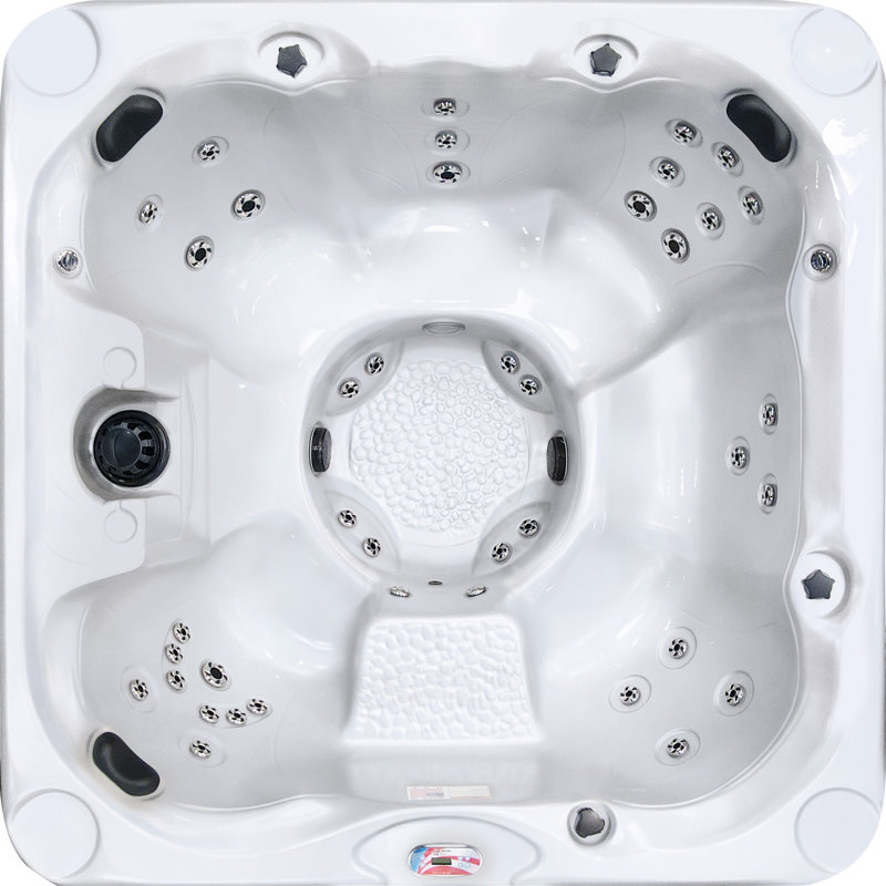 Spa carré en acrylique à 40 jets avec ozoniseur pour 7 personnes American Spas, Fumée, Blanc