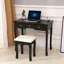 Ensemble de meuble-lavabo en bois massif avec tabouret et miroir Erlantz-886414916