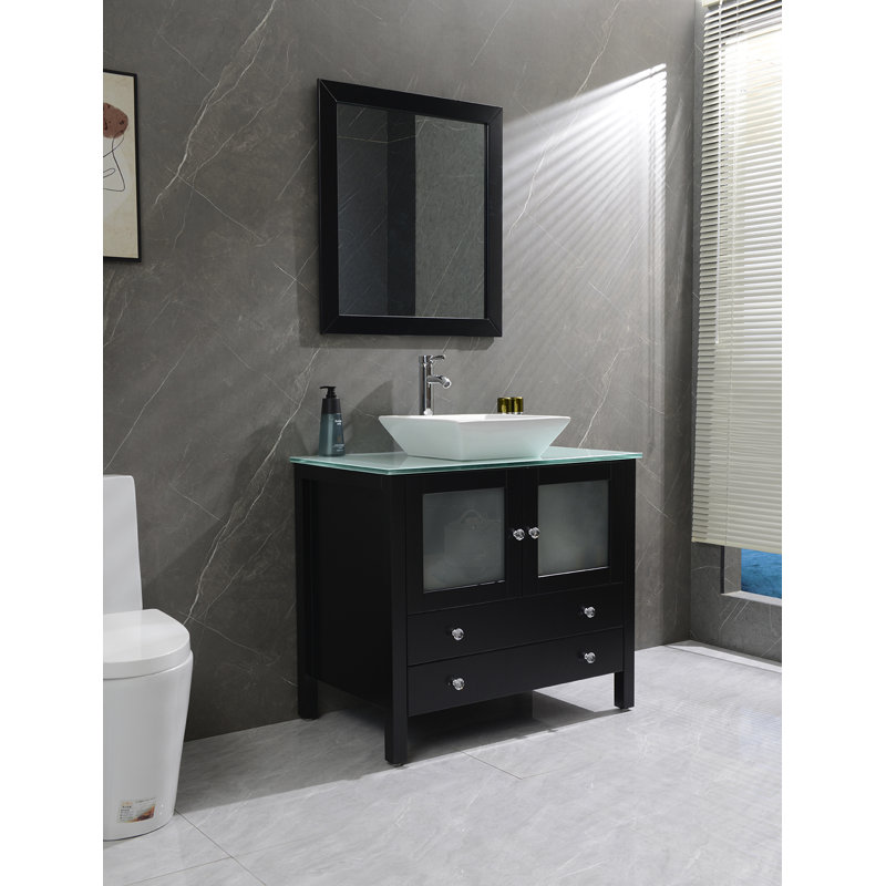 Ensemble de meuble-lavabo simple 36 po Cayse, Noir