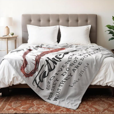 Easter Christian Blanket, Christian Gifts for Women Men, Religious Easter Decor, Jesus Crown of Thorns Bible Verse Throw Blankets for Bedroom Living Room Couch Sofa, 80x60 Inches