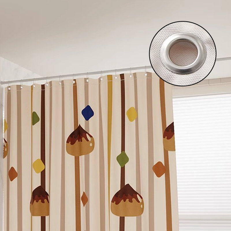 Rideau de douche en polyester avec crochets