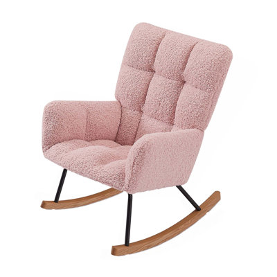 Chaise berçante, fauteuil oscillant de loisir, chaise longue rembourrée confortable avec dossier haut, pour l'allaitement, lecture