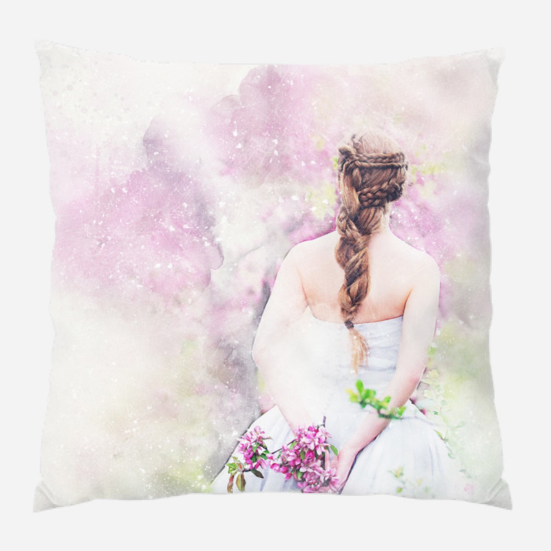 Coussin de fille fille Burlingame, Microsuède, Intérieur