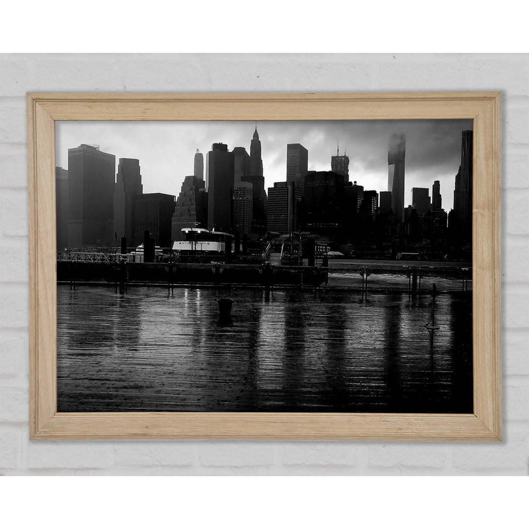 Hudson River New York Schwarz und Weiß - Druck