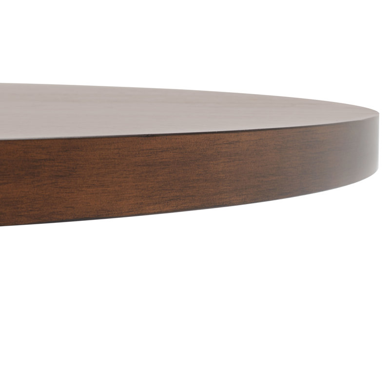 Luis Round Black Oak Wood Dining Table for Six