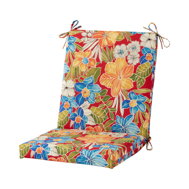 High Back Dining Chair Pad, Aloha Red