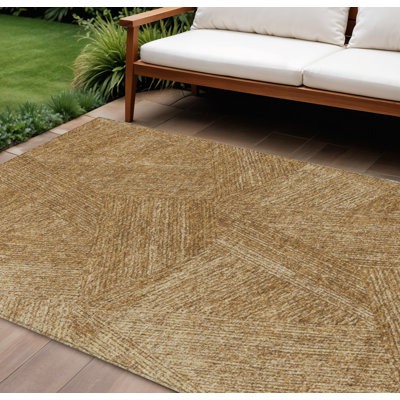 Tapis intérieur lavable abstrait doré 8 pi x 10 pi