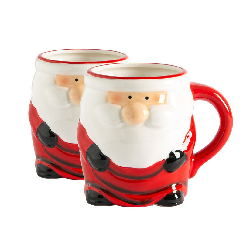 Nicola Spring - Father Christmas Coffee Mugs - 750ml - White