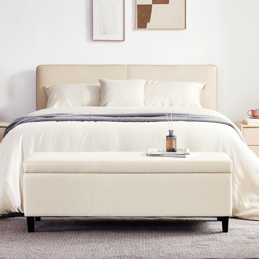 Asdrubale 50.3" Wide Faux Leather Upholstered Storage Bench Wade Logan® Upholstery 