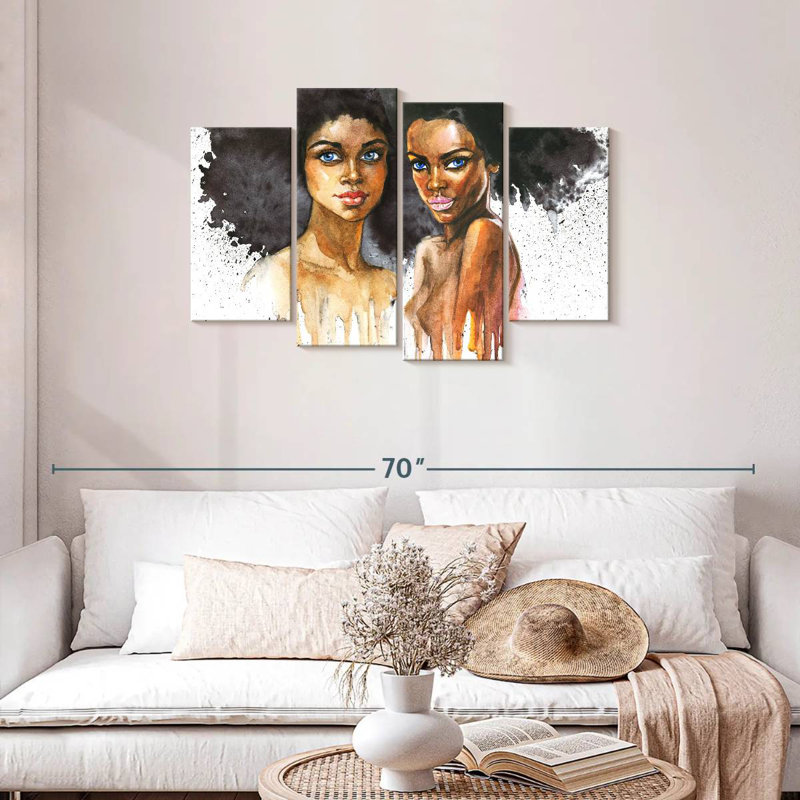 Portrait d'une femme africaine, H 27 po x l 43 po