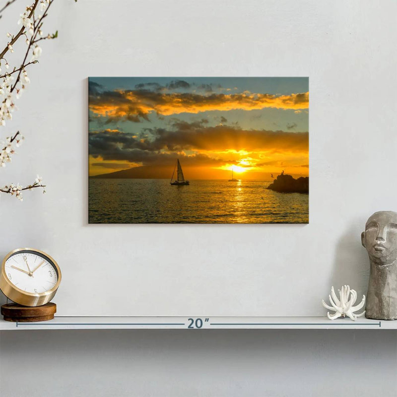 Kaanapali Gillard, gens au coucher du soleil, H 8 po x l 12 po
