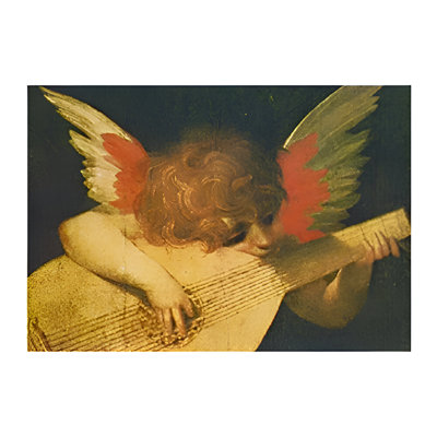 «Musician Angel» par Rosso Fiorenentino, reproduction d'art graphique sur papier sans cadre