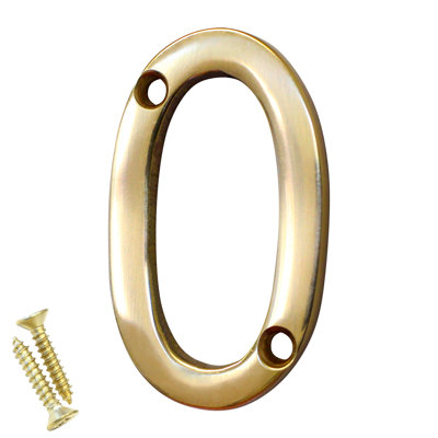 2'' H Reflective Brass House Number