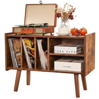 Record Player Stand with Vinyl Storage Holds Up to 300lb