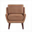Fauteuil d'appoint contemporain compact à une place avec revêtement en chenille de ton orange et pieds en bois massif-23134775
