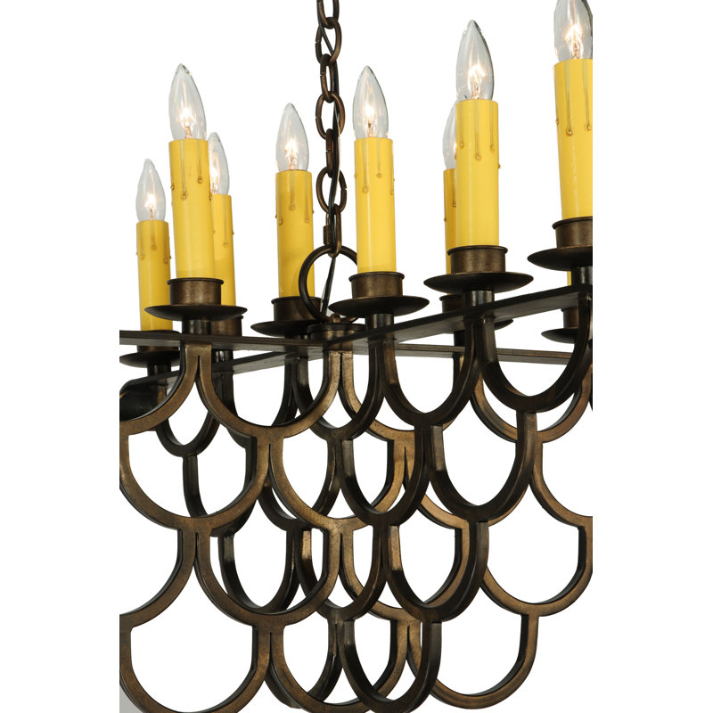 Lustre géométrique de style bougie à 23 lumières Bensley