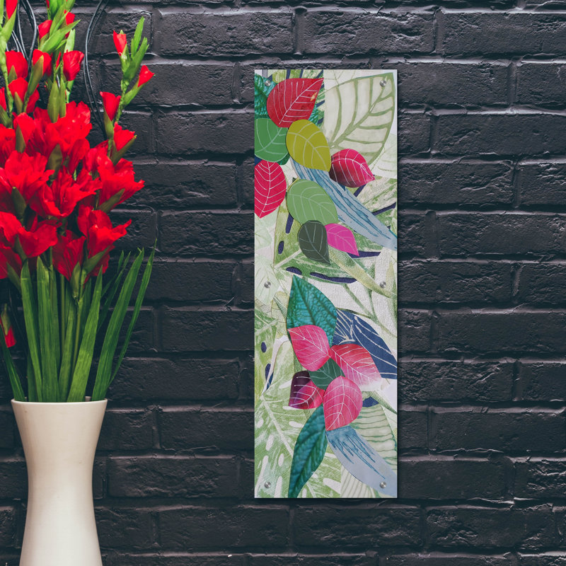  «Bougainvilla 2» par Coco, art mural en verre acrylique, H 36 po x l 12 po
