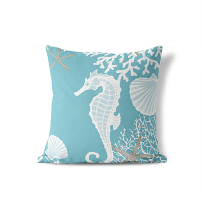 Coral & Seahorse Outdoor Pillow
