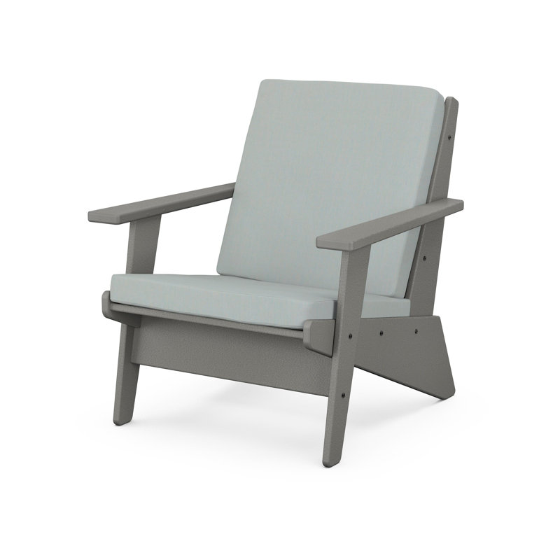 Riviera Modern Lounge Chair, Slate Gray, Cast Ash