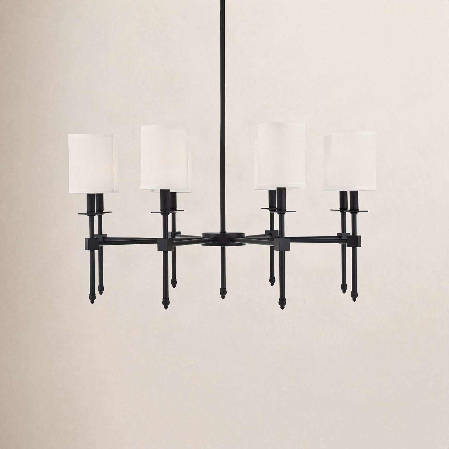 Keeling 8 - Light Metal Dimmable Chandelier, Matte Black