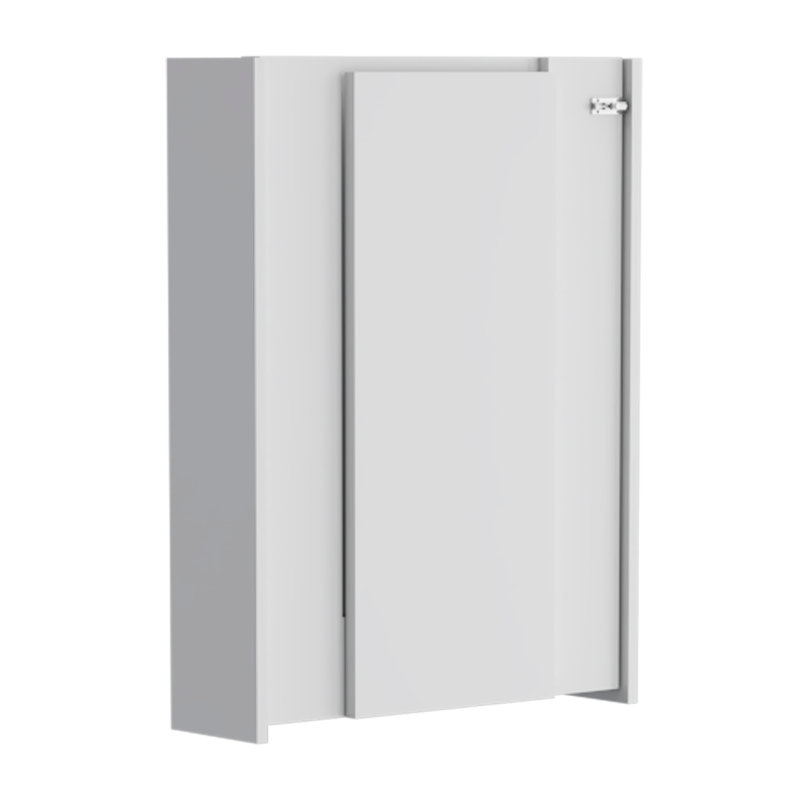 Wall Foldable Table With Multiple Shelves, White