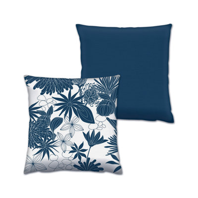 Premium Cushion Set (2 Pieces), 17.0 x 17.0 inches | 50% Cotton / 50% Polyester, Washable & Ironable | Soft Silicone Filling, Removable Covers with Concealed Zips | Ideal for Living Room & Outdoor Use