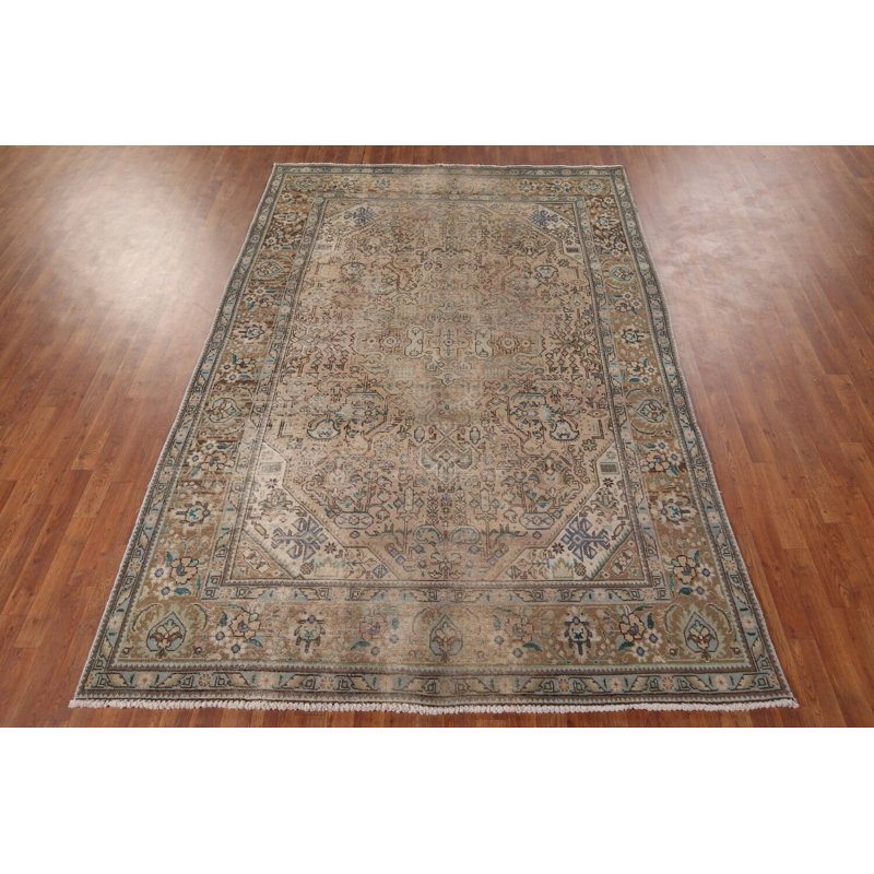 Distressed Geometric Traditional Area Rug 7x10