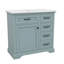Meuble-lavabo moderne 36 po avec lavabo en céramique et 2 tiroirs-894365323