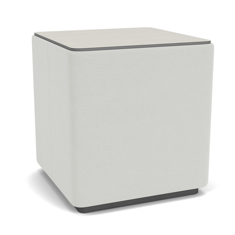 Table de salon avec plateau en stratifié Darsey, 20", Gris anthracite; ombre portes ouvertes, Sergé blanc