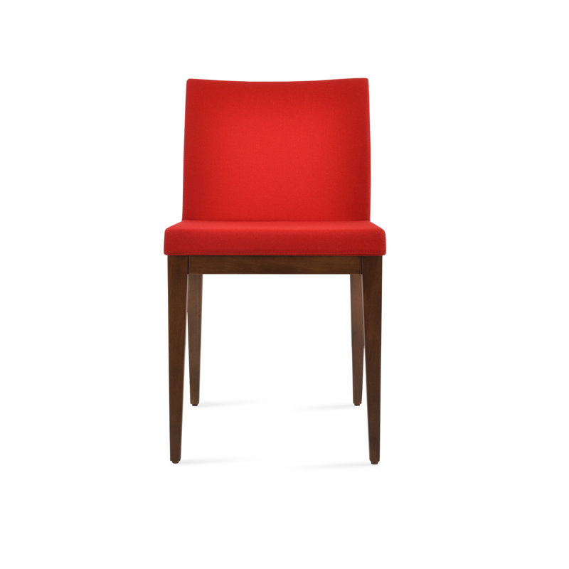ARIA en cuir rembourré chaise, PPM Leatherette - Crème, Noyer américain
