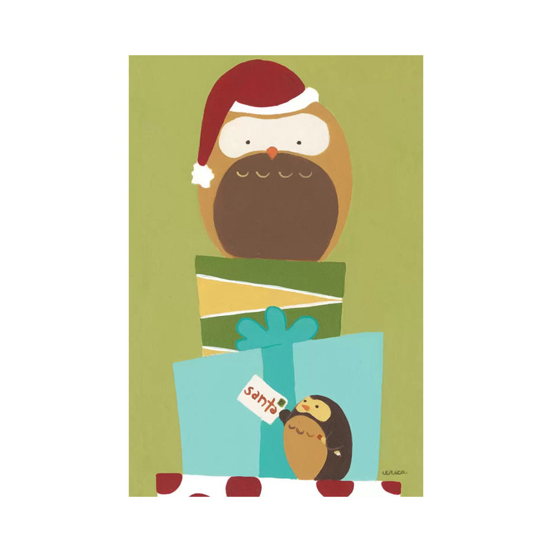 Happy Owlidays III by June Erica Vess - Wrapped Canvas Print, 30.48cm H x 20.32cm W x 1.905cm D