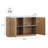 Set of 2 Modern Buffet Sideboard with Faux Marble Top, Camel