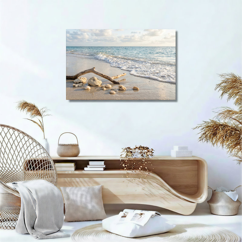 «Beach Scene», reproduction d'art sur toile, ensemble de 1, Toile tendue, H 32 po x l 48 po