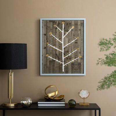 Impression encadrée Wooded White Christmas Collection B - Bois massif