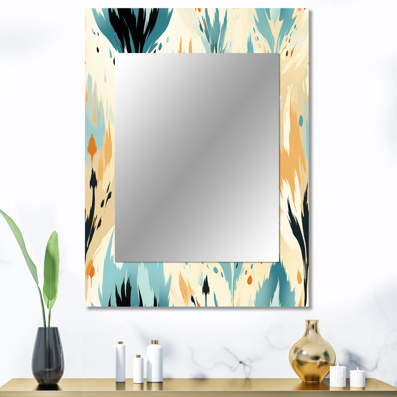 Ikat naturel jaune et bleu Benildas Serenity, 40 po x 30 po