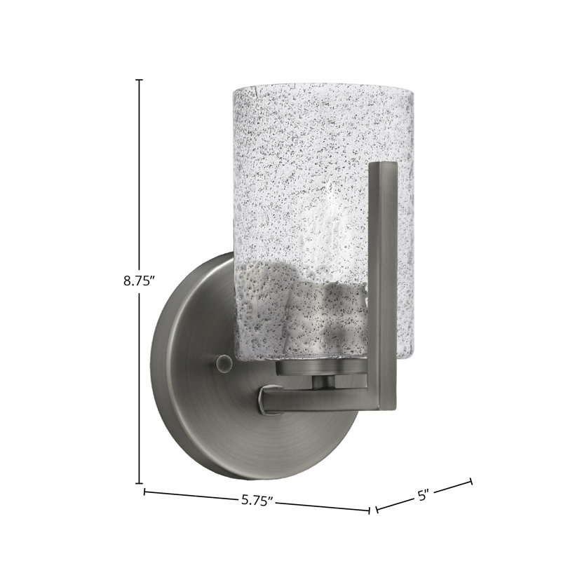 Dayberry Wall Sconce Shown With 4" Bubble Glass, Gray, Smoke Gray