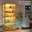 5-Tier Glass Display Cabinet with Tri-Color Sensor Light  and Lock-198130062