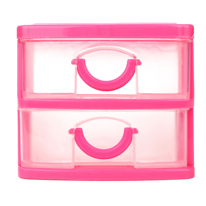 Petite caisse en plastique avec tiroirs de bureau, 5.12" H x 3.94" W x 3.94" D, Red