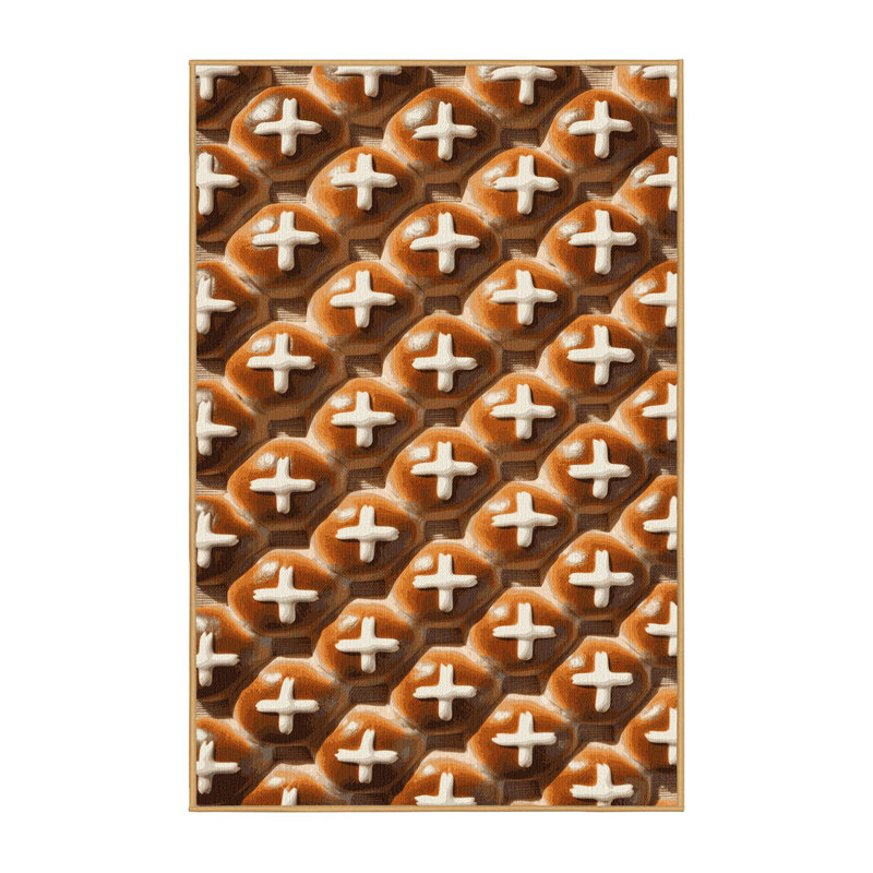  Tapis lavable Hot Cross Buns, Rectangulaire 8 pi x 10 pi