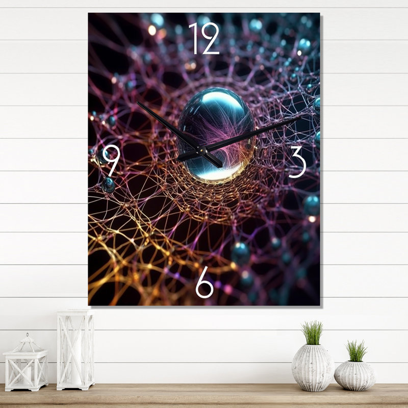 Matrice de fusion de cristaux liquides - très grandes horloges murales fractales, H 32 po x l 16 po x P 1 po