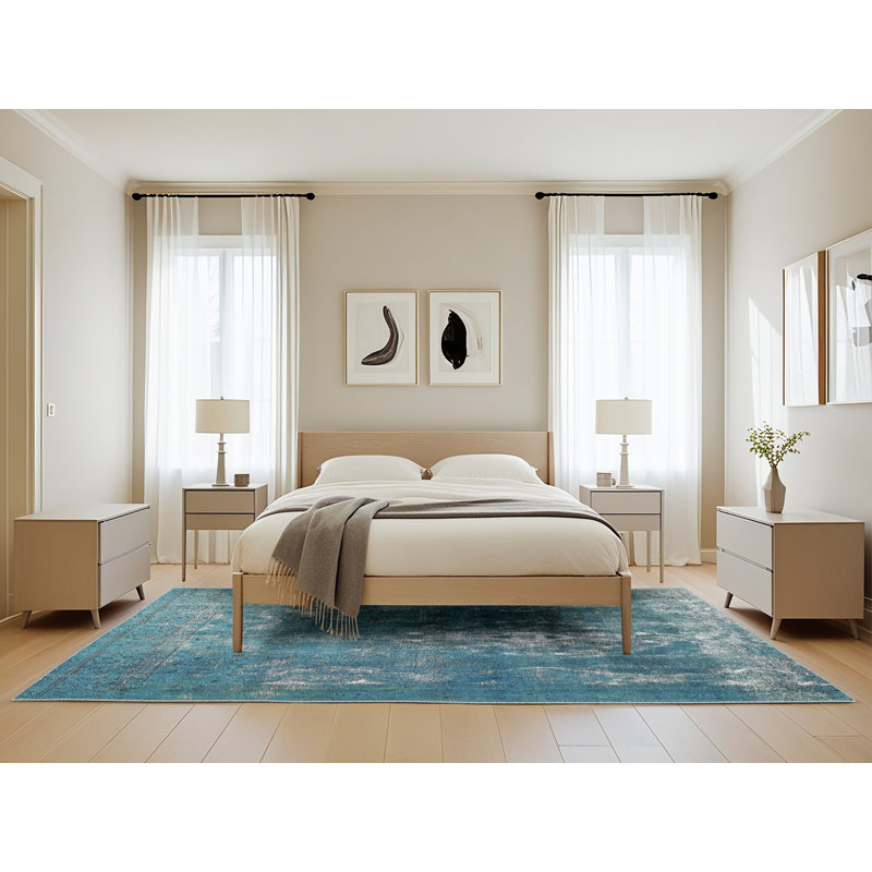 Tapis oriental bleu / gris, Rectangle 5 pi x 8 pi