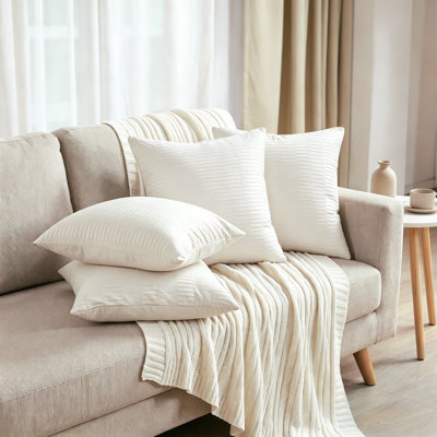 Housse de coussin en velours plissé