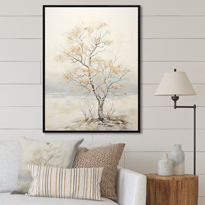 «Minimalisme», arbre d'érable beige Melody I sur toile