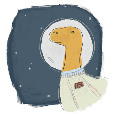 Space Dino I - impression sur toile tendue
